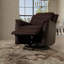 Fauteuil inclinable et pivotant avec repose-pieds manuel brun Madras-1381611175
