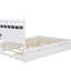 Lit plateforme avec rangement en bois avec 2 grands tiroirs, lit double de taille XL, ensemble de prises et ports USB