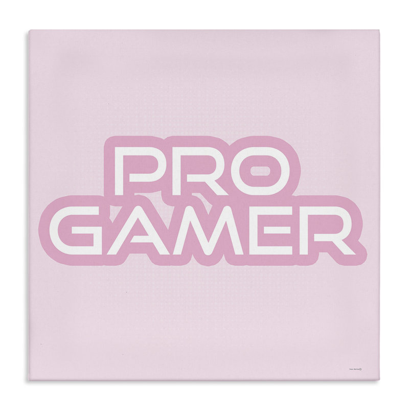 Toile rose pastel pro Gamer, design par Yass Naffas Designs, H 30 po x l 30 po