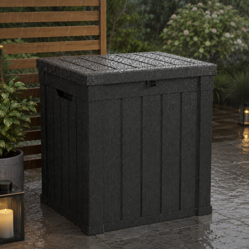 Boîte de rangement en résine imperméable et verrouillable, Noir