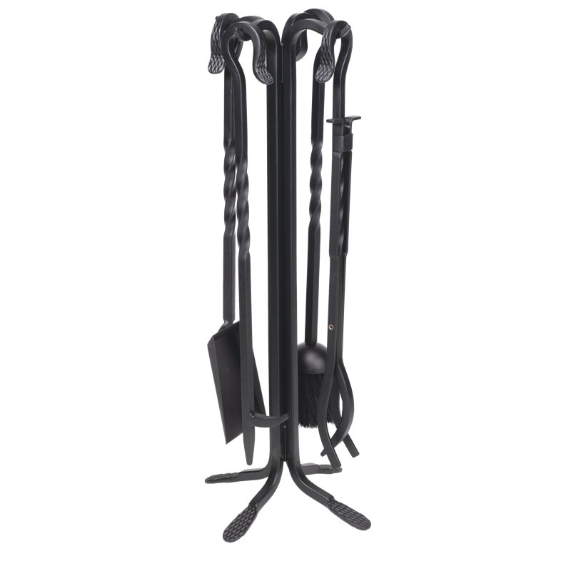 Ensemble d'outils de foyer en acier Daiton, Noir