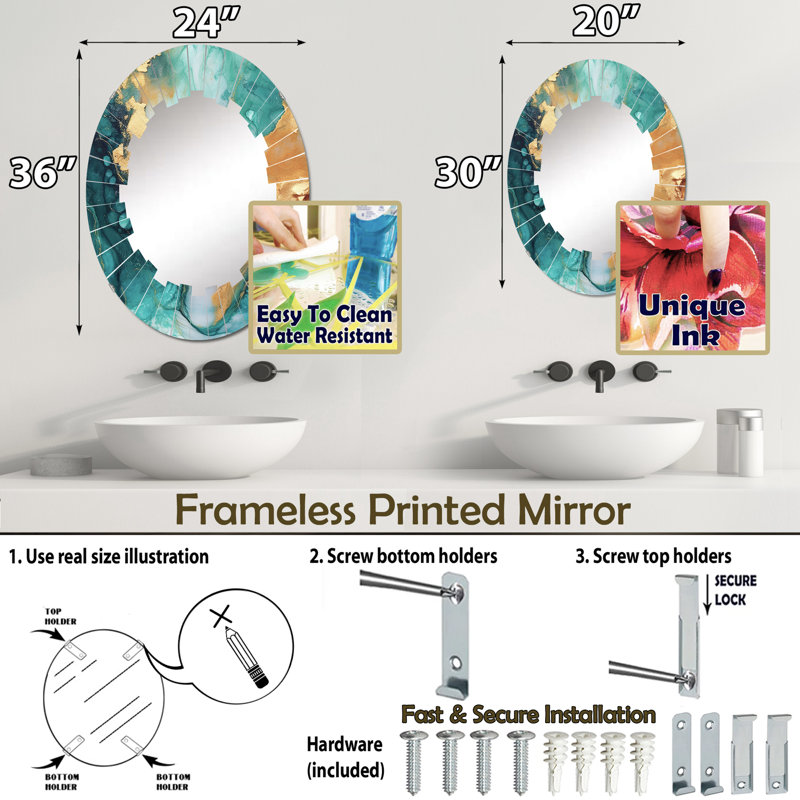Miroir Motides, 36 po x 24 po