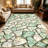 1PC Rustic Sage Green Irregular Stone Mosaic area rugs for Living Room, Soft and Comfortable, Suitable for all seasons, easy-to-maintain, machine washable Indoor floor mat, Under Table Farmhouse suitable for dining table, kitchen island, bedroom,-129513581