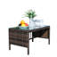 Table basse d'extérieur 1 table basse avec verre trempé transparent