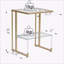 Table d'appoint Golden, table de bout en verre acrylique à 2 niveaux