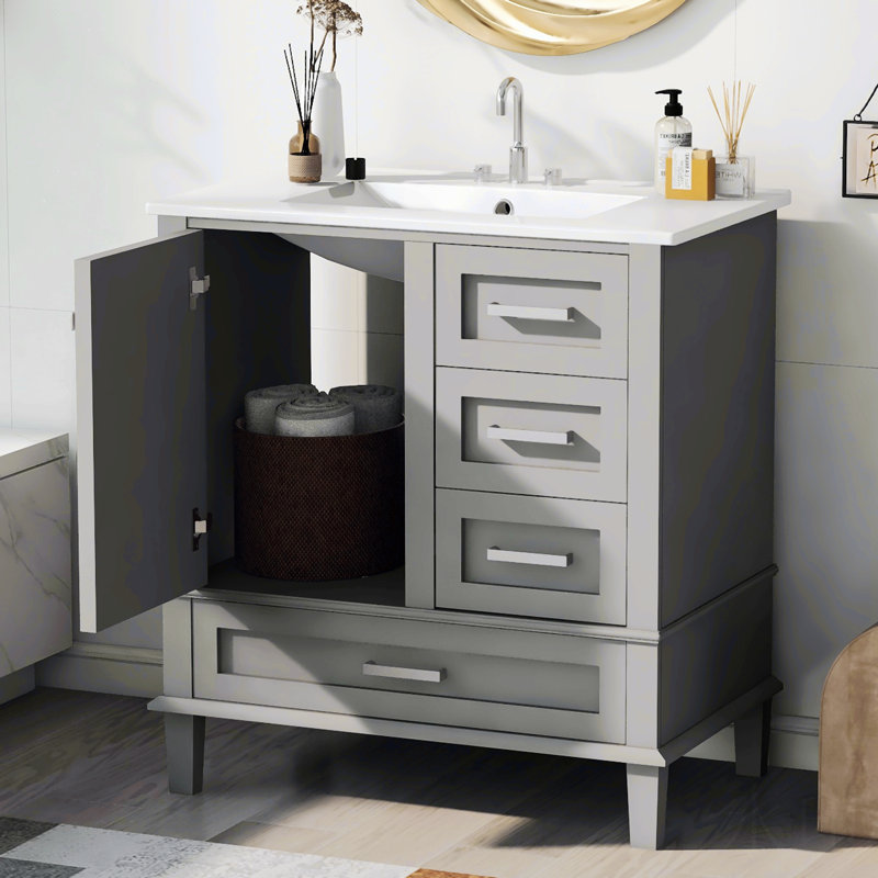 Rangement pour salle de bain Susse, Gris