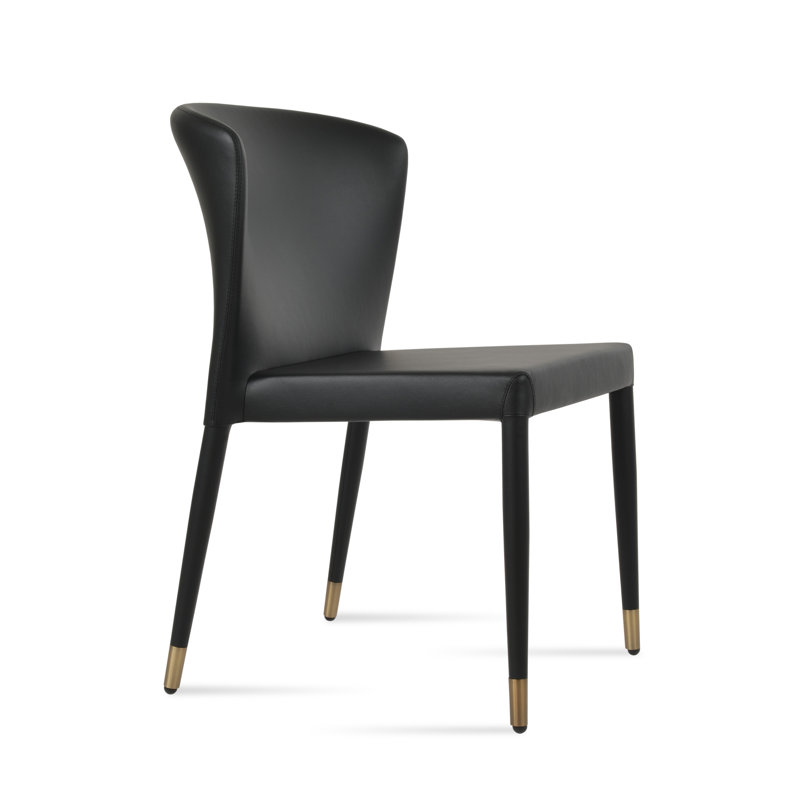 Chaise de salle à manger rembourrée avec anneau Capri, Noir