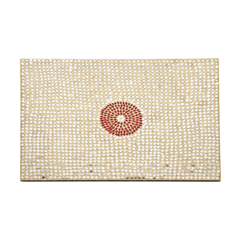 Mirrors Circle Hard Placemat, Red