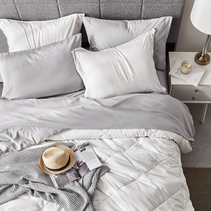 Best Seller Bedsure Comforter Set Reversible Bedding for All Seasons-89GSM, Twin Comforter + 2 Additional Pieces, White