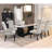 Maroney Rustic Espresso Marble Top Dining Table