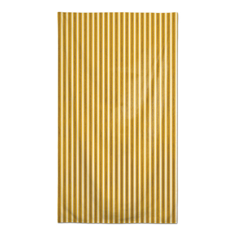 Nappe rectangulaire à rayures en polyester, Jaune