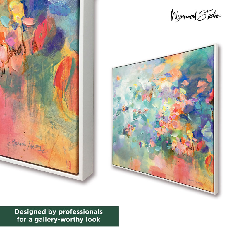 Midsummer Flower Crown Abstract Textured Framed Art