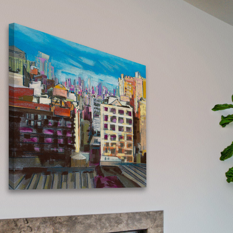 Towards the Freedom Tower Blue Canvas Cityscape Painting