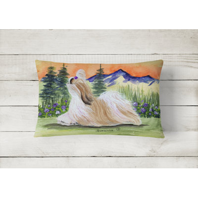 Shih Tzu Outdoor Reversible Throw Pillow