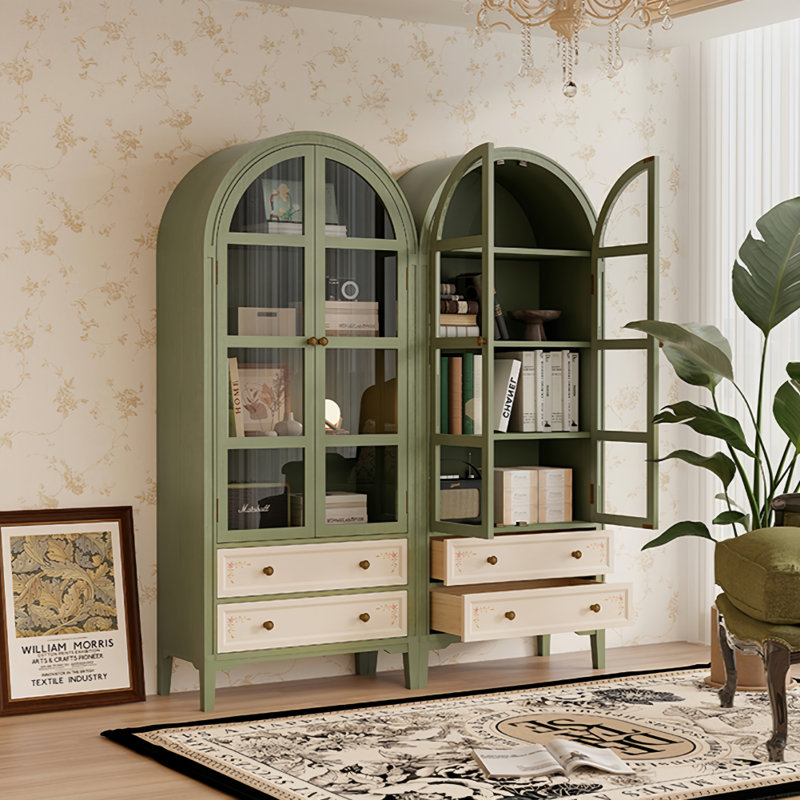 Vitrine de luxe American Light, Vert clair / blanc