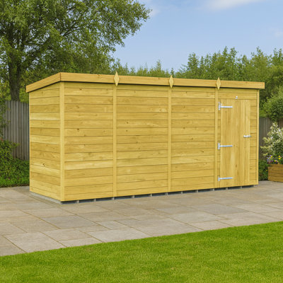 11ft x 4ft Pent Shed - Single Door without Windows