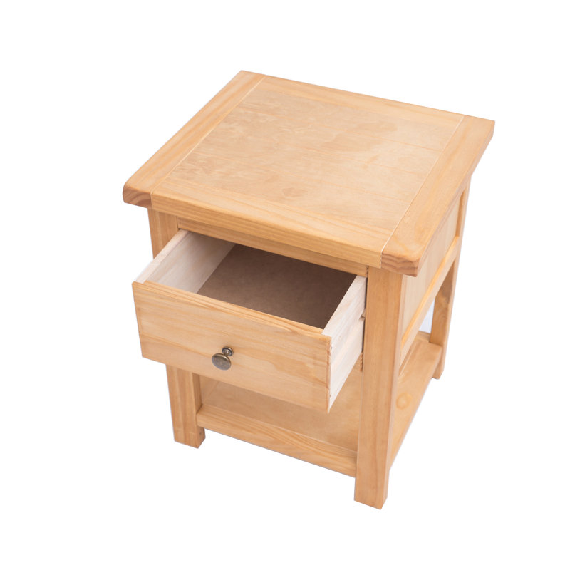 Dakoda 45cm W Solid + Manufactured Wood Bedside Table, Natural