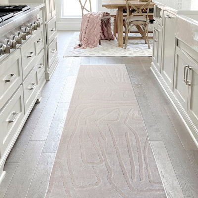Tapis blanc / crème Sauvanne Modern Scandinavian