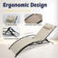 Chaise longue à bascule réglable à 3 positions avec filet respirant, structure en aluminium robuste pour 400 lb / lb - pour la piscine, le patio et la plage (kaki)