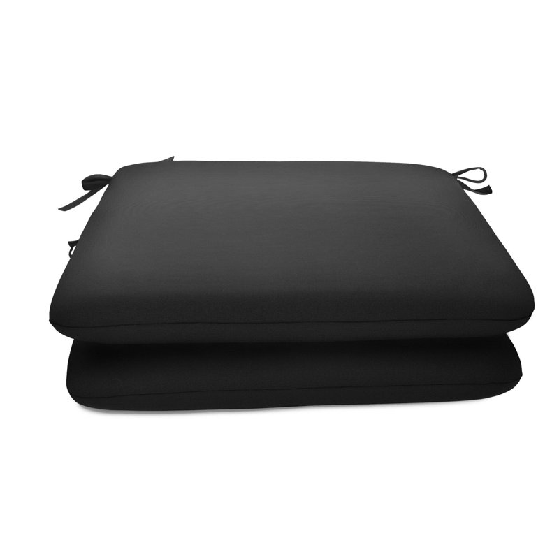 Sunbrella Indoor/Outdoor Reversible Seat Cushion, Canvas Black Sunbrella®, 20" W x 20" D