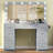 Large Makeup Vanity with 3 Modes Adjustable Brightness Light and Power Outlet, Vanity Desk with 9 Drawers and Glass Desktop-373921601