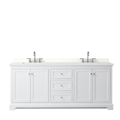 Meuble-lavabo double autoportant avec plateau Avery