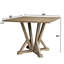 5 pièces, ensemble de table de comptoir carré, table de comptoir carrée en bois massif de style rustique moderne, aspect vieilli