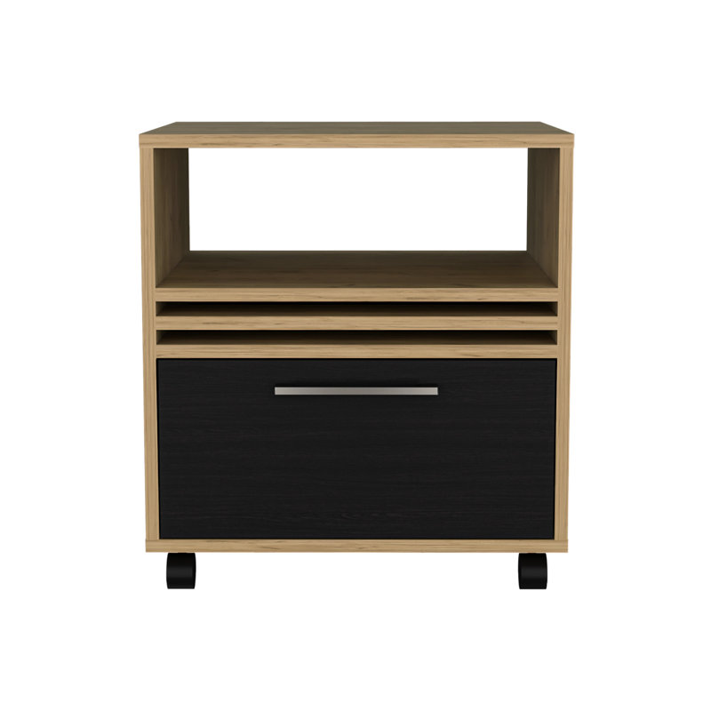 Table de chevet de 20 po de hauteur avec tiroir et tablette, pour un rangement simple, grand chêne naturel, sans tracas