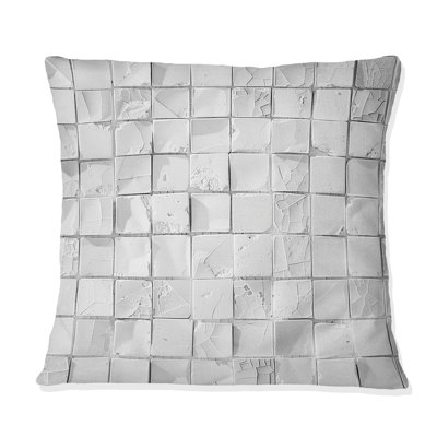 Blanc moderne mosaïque II - coussin décoratif moderne