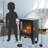 1X 17 Inch Freestanding Electric Fireplace Stove Heater | With 3D Flame Effect, 3-Sided Panoramic View, 1400W/700W |  14.2X8X18In | Double Safety, 5000 Btu (400 Sq.ft), Vent Free | Ideal For Home/Bedroom/Small Space
