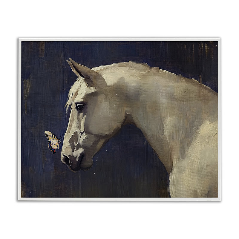 Giclée encadrée «Peaceful Meeting Horse & Butterfly», conception par Svetlana Aleynikova, H 24 po x l 30 po
