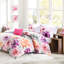 Édredon simple / simple TG, motif floral pour coussin de broderie rose pour chambre de rêve