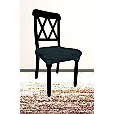 Housse extensible pour siège de chaise sans accoudoirs - noire