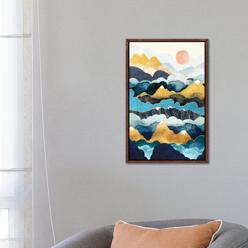 Cloud Peaks - Print on Canvas, 101.6 cm H x 66.04 cm W, Brown Framed