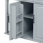 Îlot de cuisine 47 po avec table de salle à manger extensible K&K, table de cuisine en placage de bois d'hévéa avec support de rangement interne, prise de courant, îlot de cuisine avec rangement 2 tiroirs et armoire-1965204832