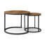 Ensemble de 2 tables basses gigognes à plateau de table de bout rond et robuste