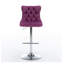  Ensemble de 2 tabourets de bar pivotants en velours, hauteur de siège réglable de 25 à 33 pouces, tabourets de bar à base chromée avec dossier capitonné, mauve pour pub et îlot de cuisine-1476603225
