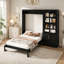 Murphy Bed with Reversible Side Cabinet, Acrylic Doors, Four Drawers and Multi-Shelf Storage System for Space Saving Home Organization-2022338039