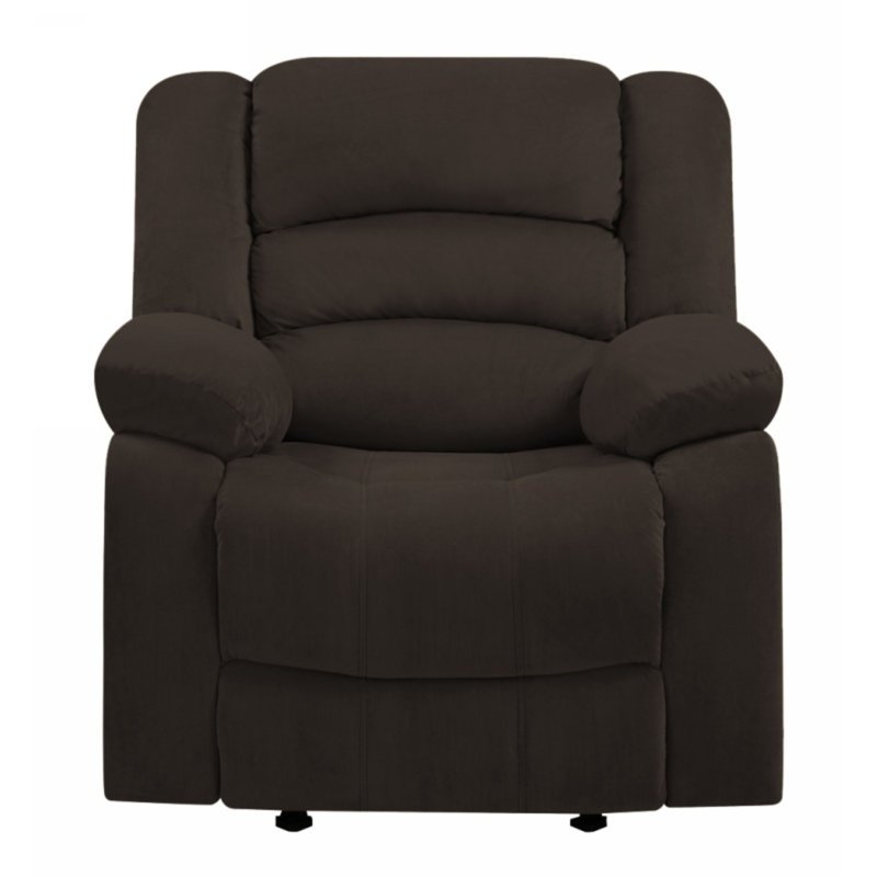 Fauteuil inclinable manuel en cuir 37 po, Cuir assorti brun