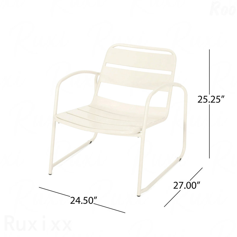 Chat Set Outdoor Patio Furniture, Matte White