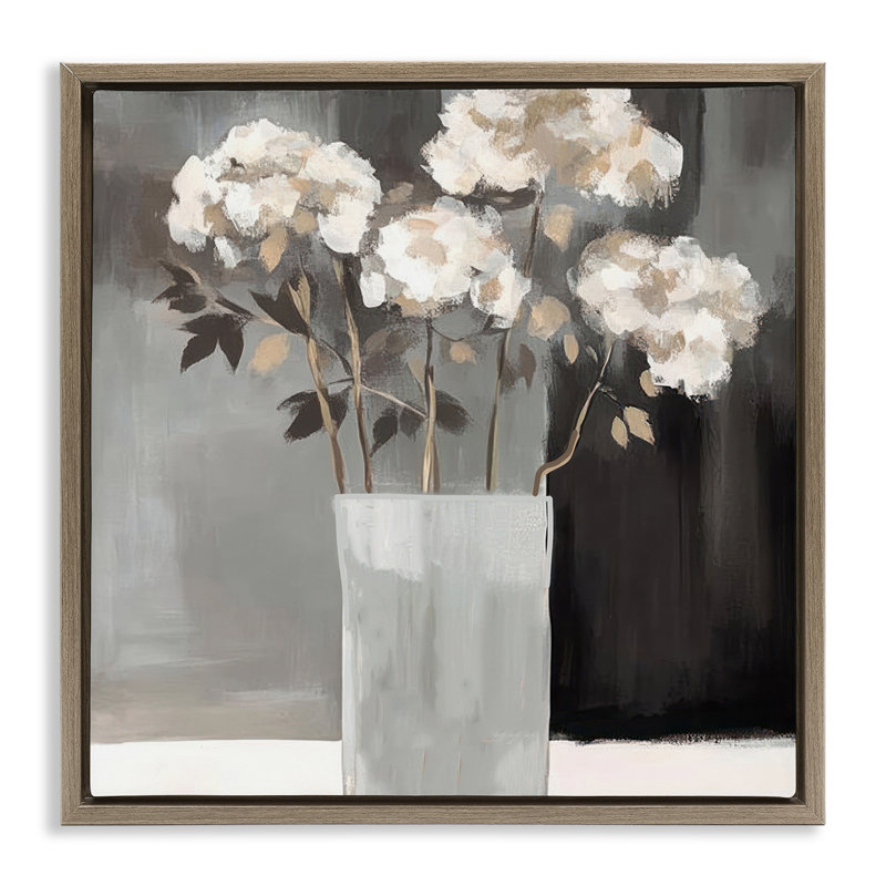 Cadre flottant Vase of Grace, design par Mona Grace, H 25 po x l 25 po, Cadre flottant orme Montalcino