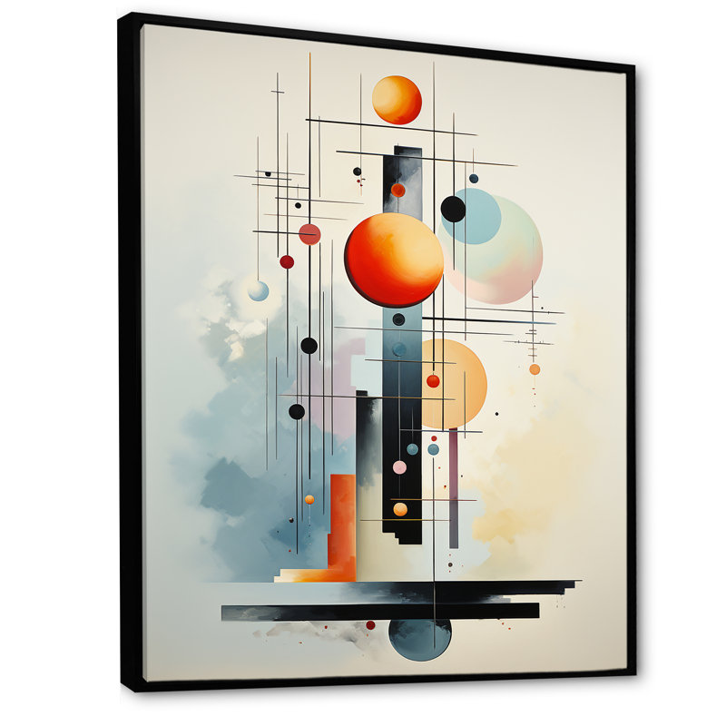 Impression abstraite sur toile Higa, H 32 po x l 24 po x P 1 po, Cadre flottant noir