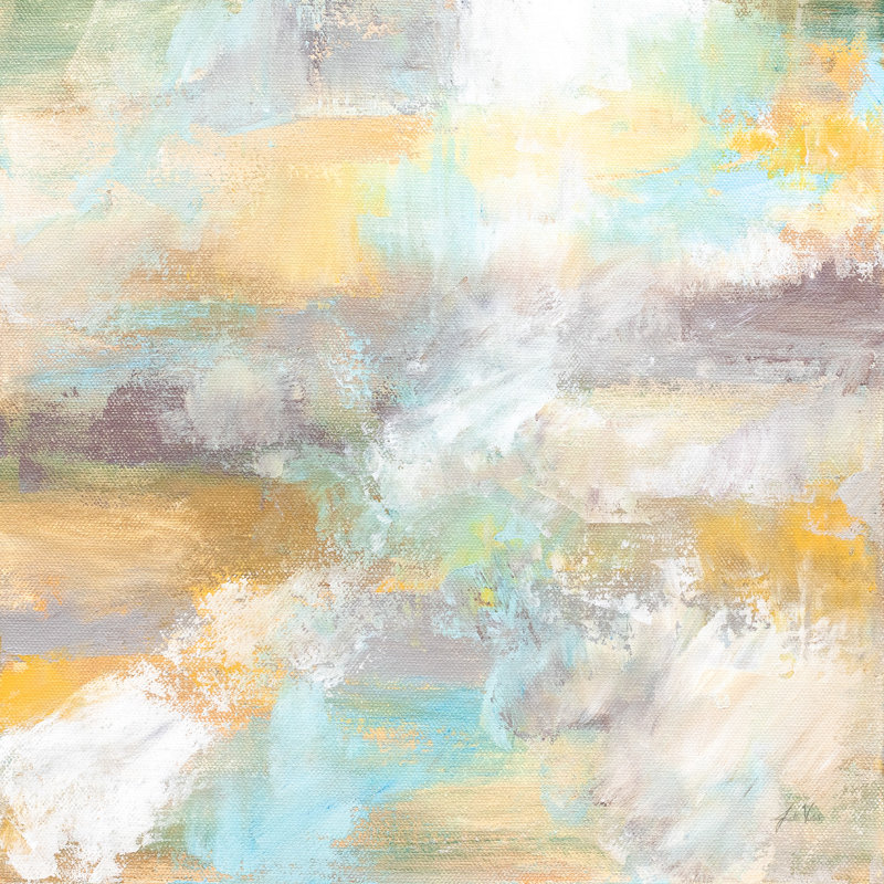 Abstrait, doux, reproduction de peinture, lumière, or, jaune, blanc, vert, menthe, brun clair, crème
