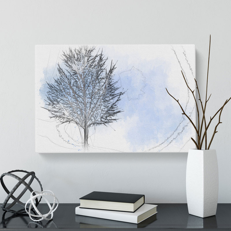 Tree in the Winter Vol.1 Sketch - Wrapped Canvas Drawing - Wrapped Canvas, 35cm H x 50cm W x 3cm D