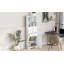 Grande armoire de rangement blanche avec 3 tiroirs et tablettes réglables pour salle de bain, bureau, bureau et intérieur, panneau de fibres à densité moyenne avec finition peinte-389225790