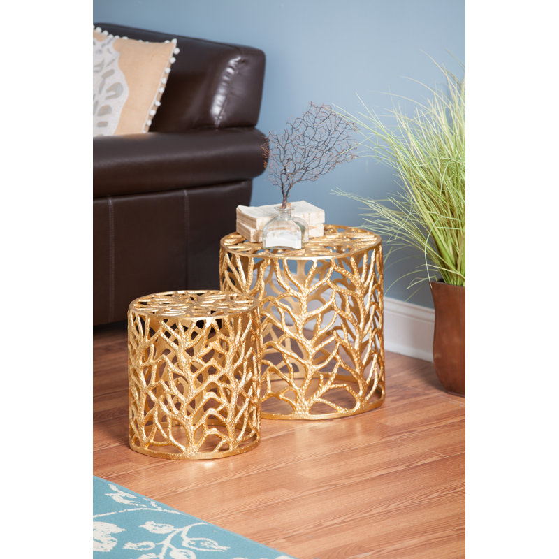 Tabouret décoratif en aluminium moulé 2 pièces Nessa