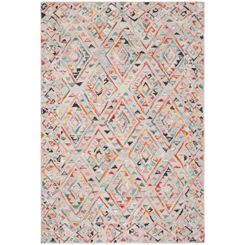 Sturgill Hand Tufted Wool And Cotton Southwestern Rug, Rectangle 5' x 8'