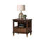 Table de bout de style moderne avec boutons ronds et plateau coulissant pour le salon