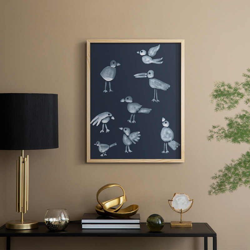 «Flock I», reproduction encadrée - bois massif, H 11 po x l 9 po
