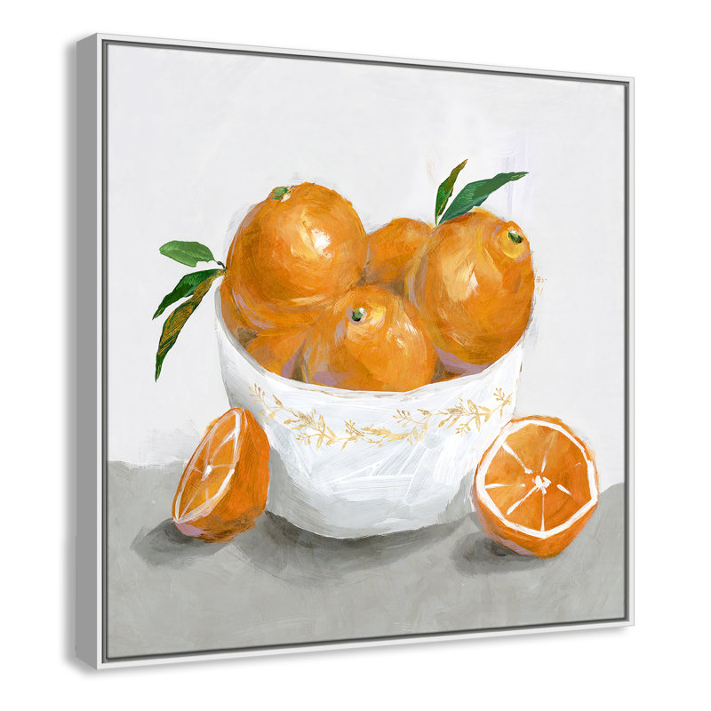 Abbaye «Oranges» par Isabelle Z - reproduction d'art, Toile avec cadre blanc, H 37,5 po x l 37,5 po x P 2 po